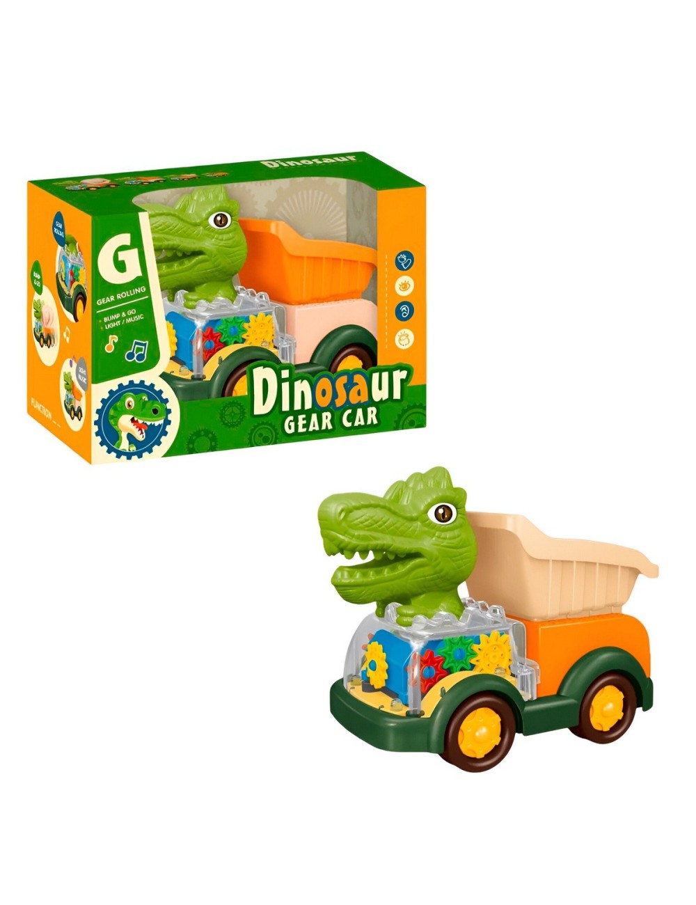 Camion Carro Juguete Luces Dinosaurio Interactivo + Baterias