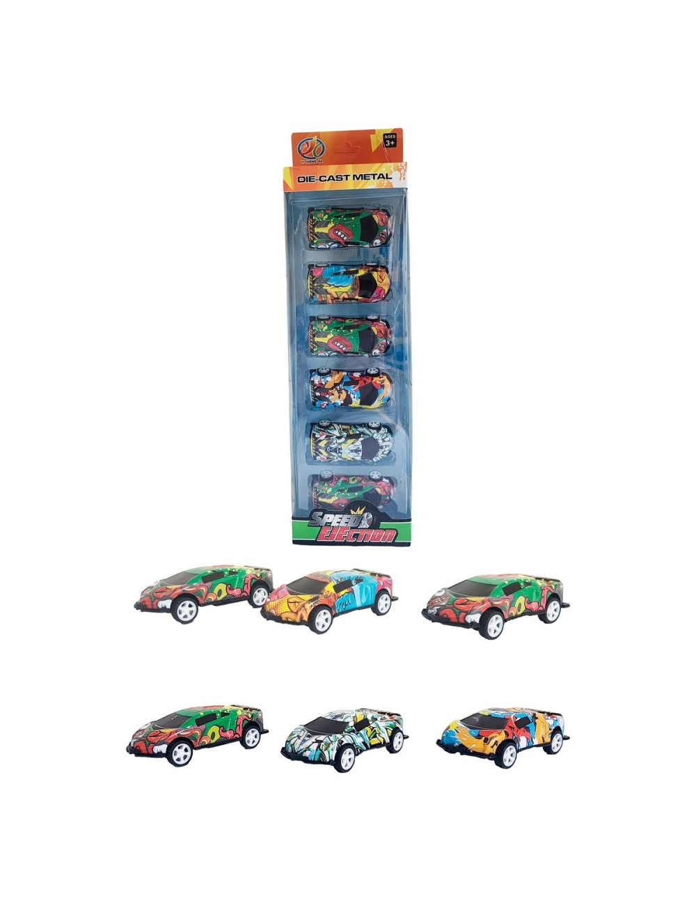 Coleccion Carros Deportivos Grafiti X 6 Unidades