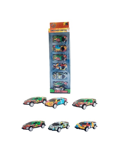 Coleccion Carros Deportivos Grafiti X 6 Unidades