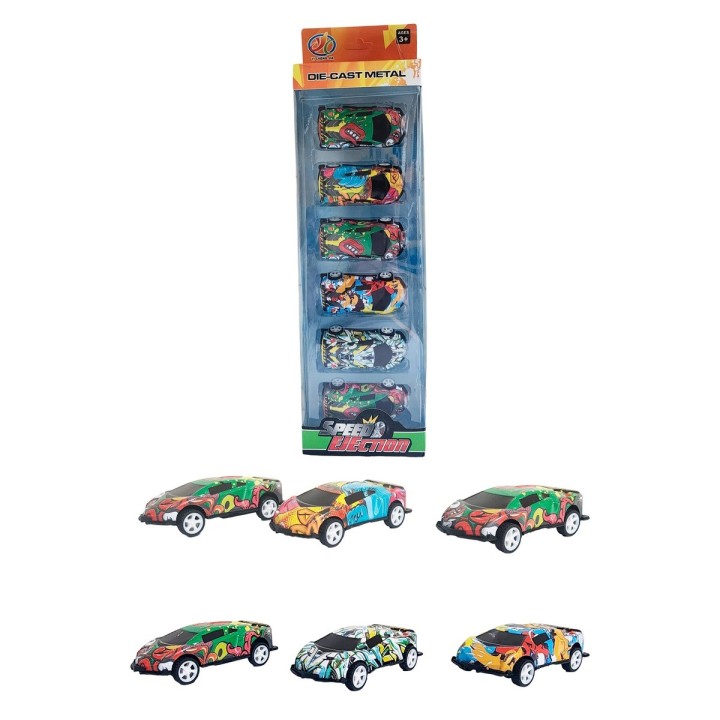 Coleccion Carros Deportivos Grafiti X 6 Unidades