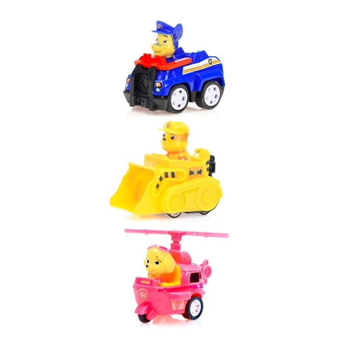 Coleccion Carros Deportivos Patrulla Canina De Cuerda X 3 Un