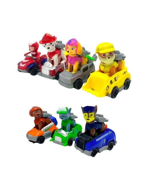 Coleccion Carros Deportivos Patrulla Canina De Cuerda X 7 Un