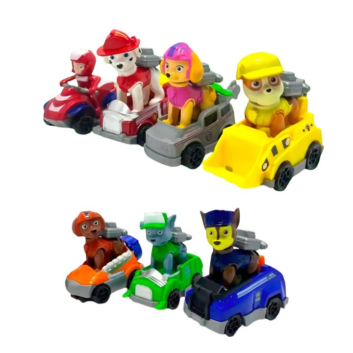 Coleccion Carros Deportivos Patrulla Canina De Cuerda X 7 Un