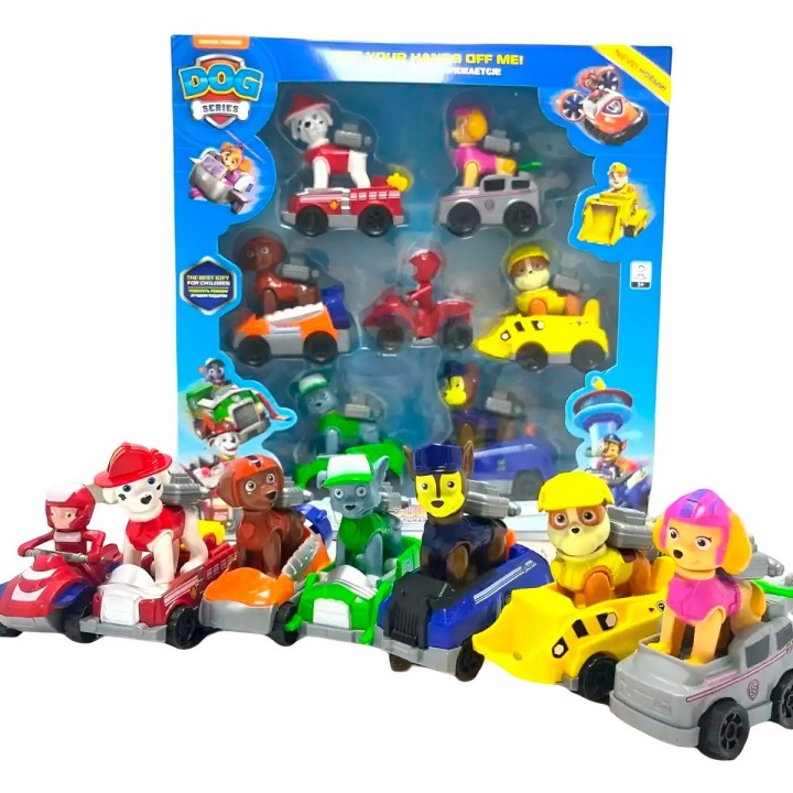 Coleccion Carros Deportivos Patrulla Canina De Cuerda X 7 Un