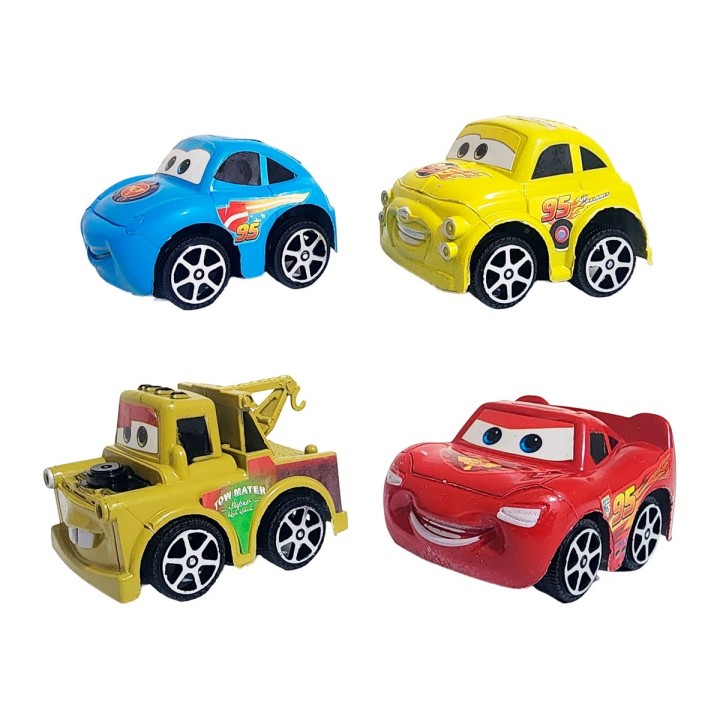 Coleccion Carros Rayo Mcqueen Cars De Cuerda X 4 Unidades