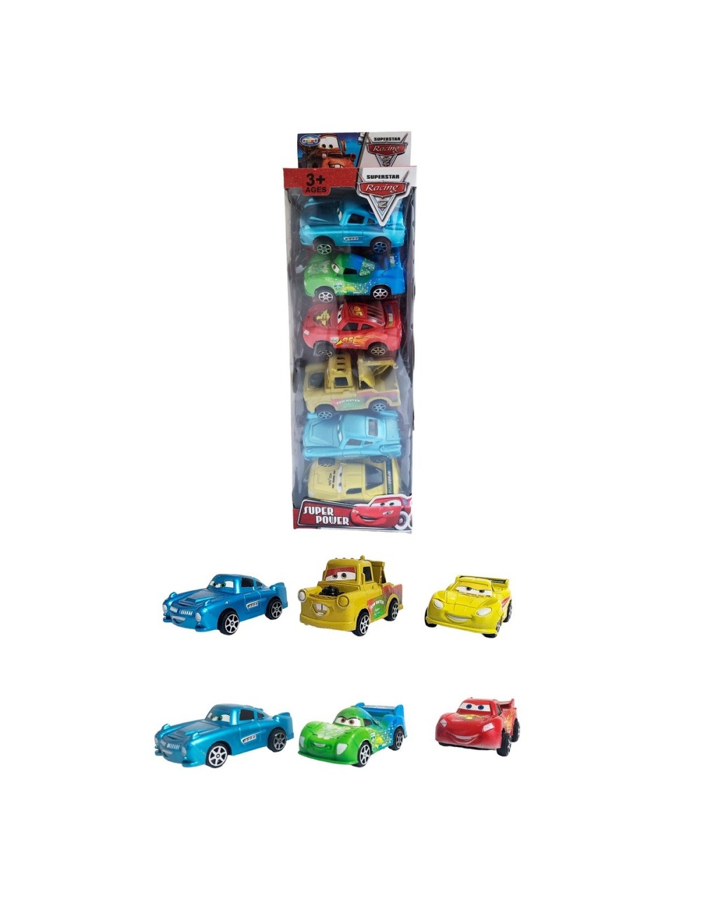 Coleccion Carros Rayo Mcqueen Cars De Cuerda X 6 Unidades