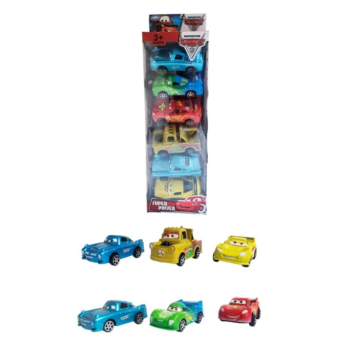 Coleccion Carros Rayo Mcqueen Cars De Cuerda X 6 Unidades