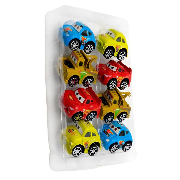 Coleccion Carros Rayo Mcqueen Cars De Cuerda X 8 Unidades