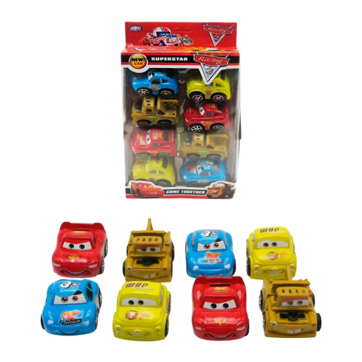 Coleccion Carros Rayo Mcqueen Cars De Cuerda X 8 Unidades