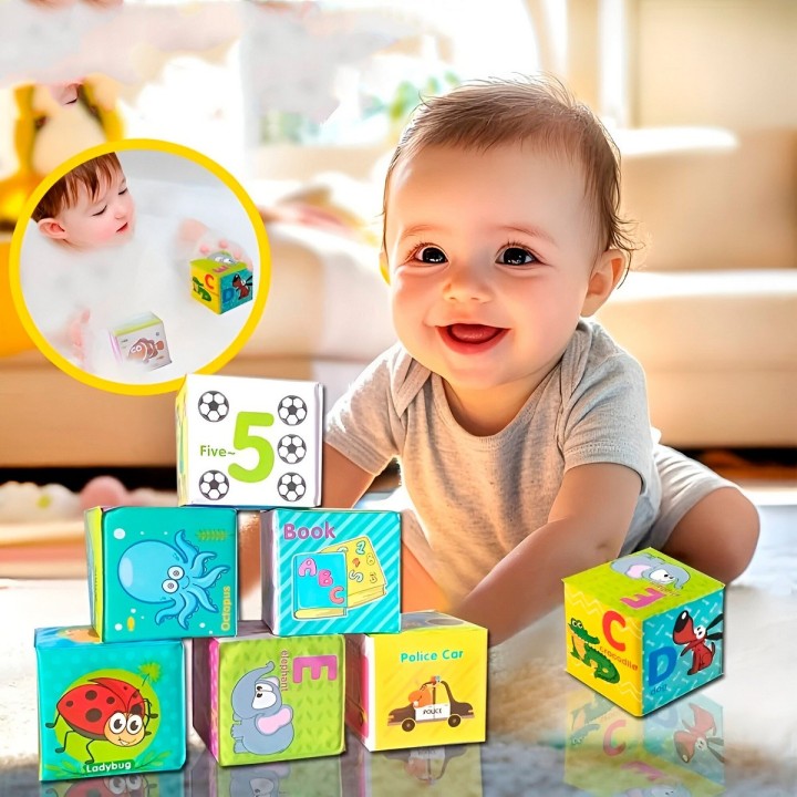 Cubos Didacticos 3d Aprendizaje Bebe Figuras Colores