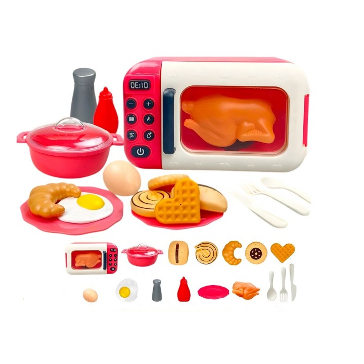 Horno Microondas De Juguete Niñas Interactiva + Accesorios