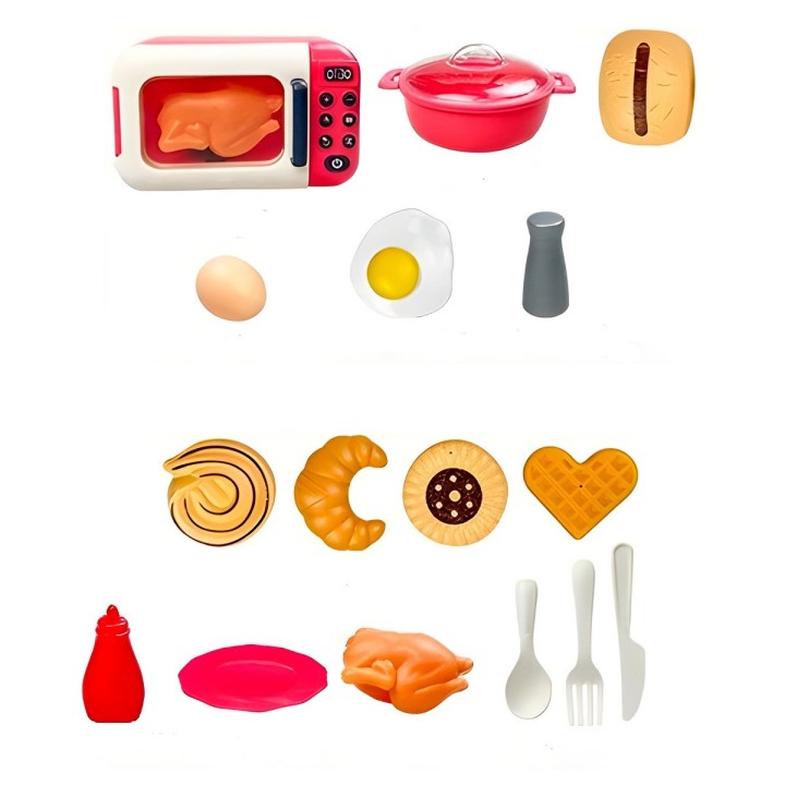 Horno Microondas De Juguete Niñas Interactiva + Accesorios