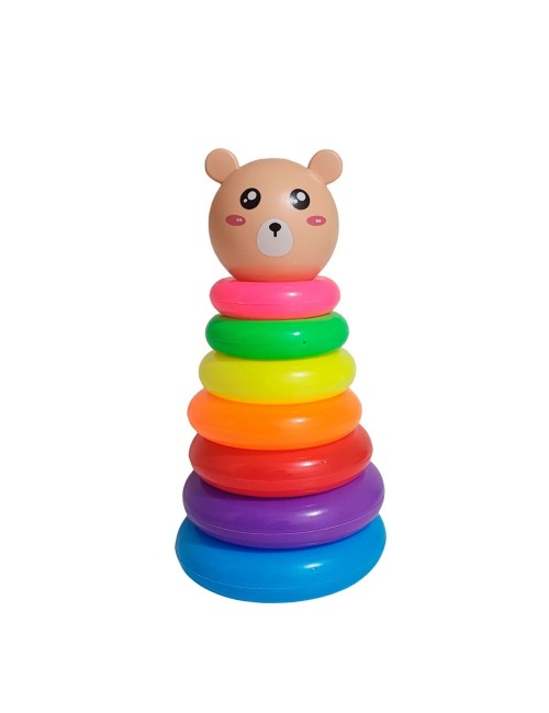Juego Torre Aros Encastre Oso Motricidad De Bebe