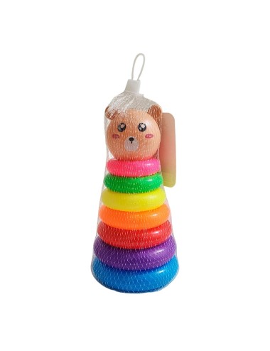 Juego Torre Aros Encastre Oso Motricidad De Bebe