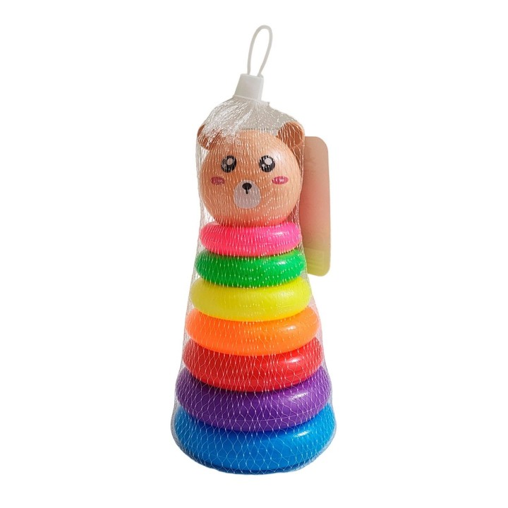 Juego Torre Aros Encastre Oso Motricidad De Bebe