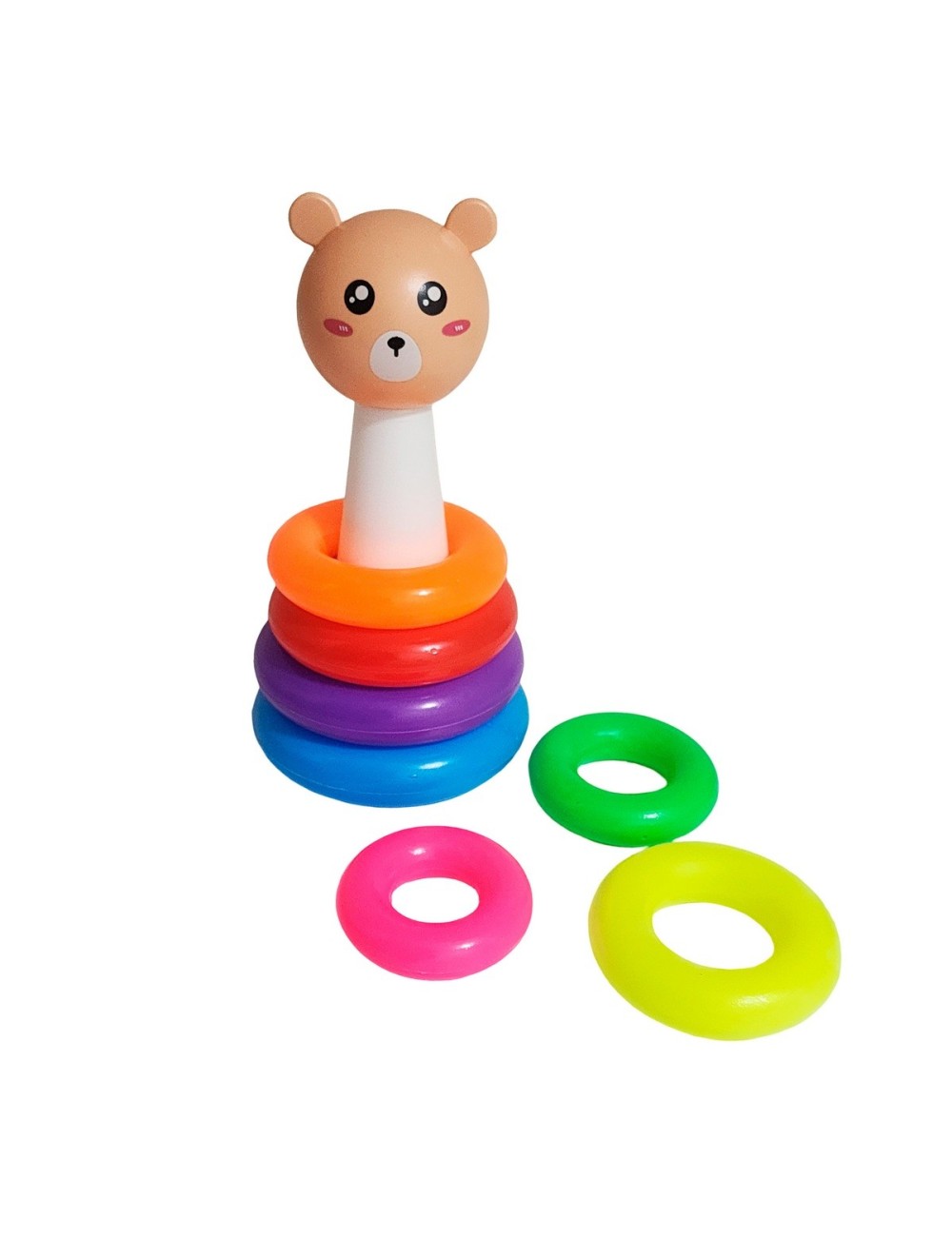 Juego Torre Aros Encastre Oso Motricidad De Bebe