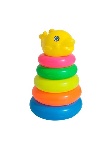 Juego Torre Aros Encastre Pez Motricidad De Bebe
