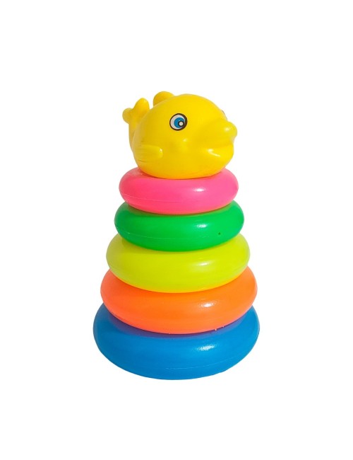 Juego Torre Aros Encastre Pez Motricidad De Bebe