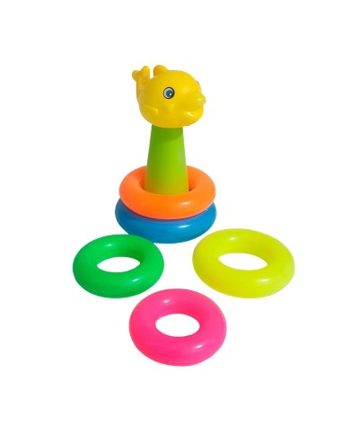 Juego Torre Aros Encastre Pez Motricidad De Bebe