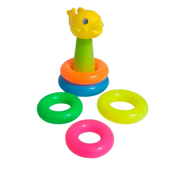 Juego Torre Aros Encastre Pez Motricidad De Bebe
