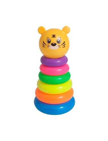 Juego Torre Aros Encastre Tigre Motricidad De Bebe