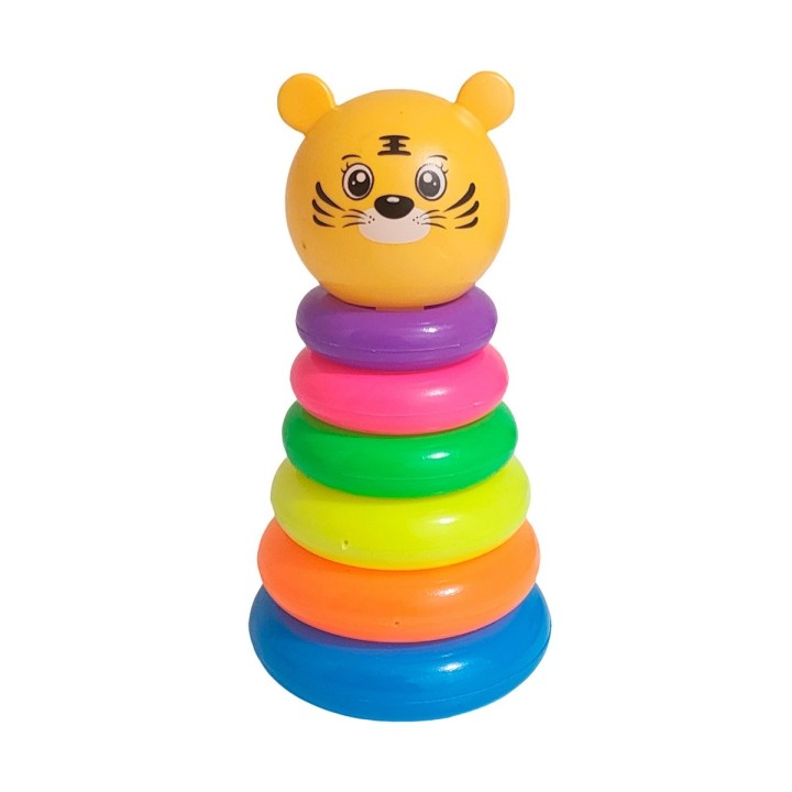 Juego Torre Aros Encastre Tigre Motricidad De Bebe