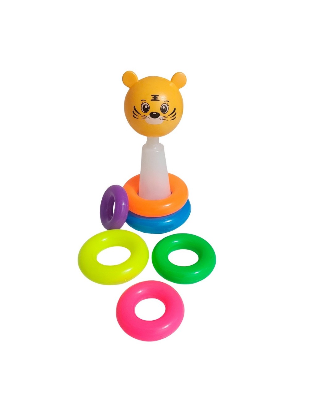 Juego Torre Aros Encastre Tigre Motricidad De Bebe