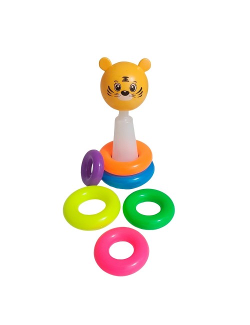 Juego Torre Aros Encastre Tigre Motricidad De Bebe