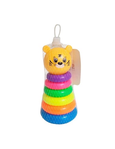 Juego Torre Aros Encastre Tigre Motricidad De Bebe