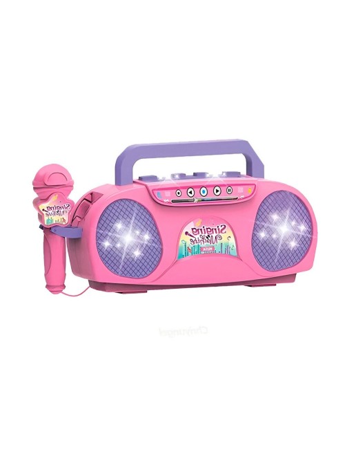 Parlante Microfono Karoke Niñas Cantantes + Baterias