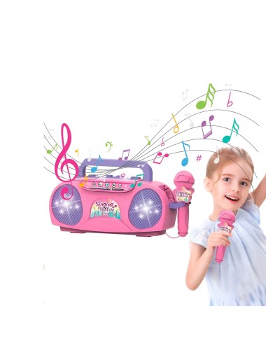 Parlante Microfono Karoke Niñas Cantantes + Baterias