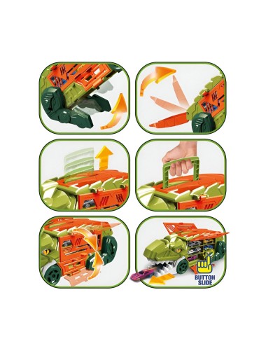 Pista De Carros Garage Catapulta Dinosaurio Rex Juguete Niño