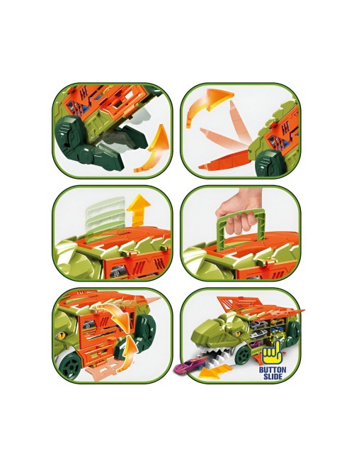Pista De Carros Garage Catapulta Dinosaurio Rex Juguete Niño