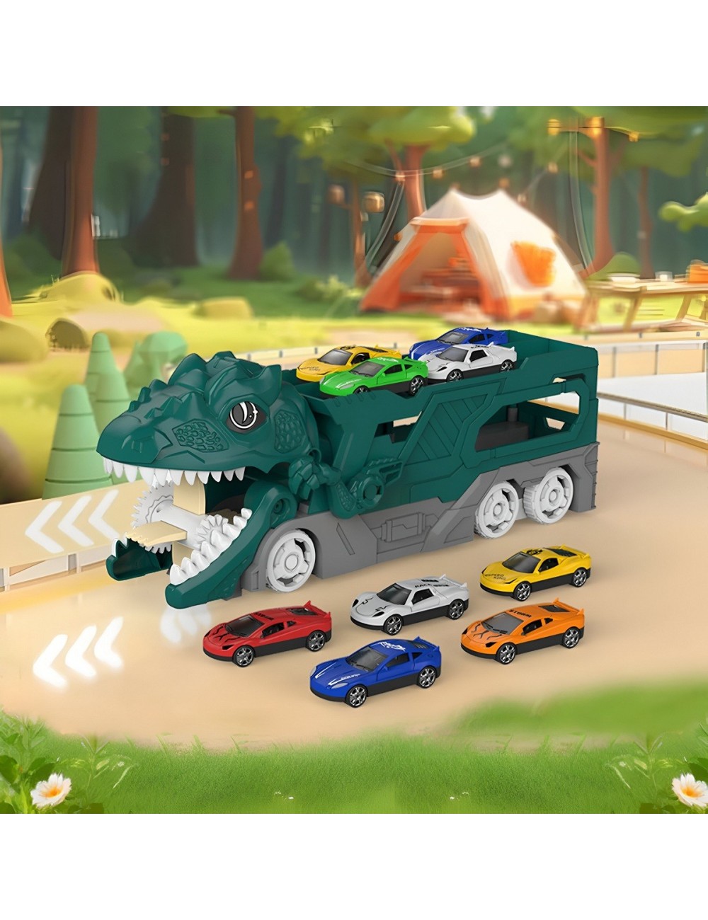 Pista De Carros Garage Dinosaurio Rex Juguete Niños