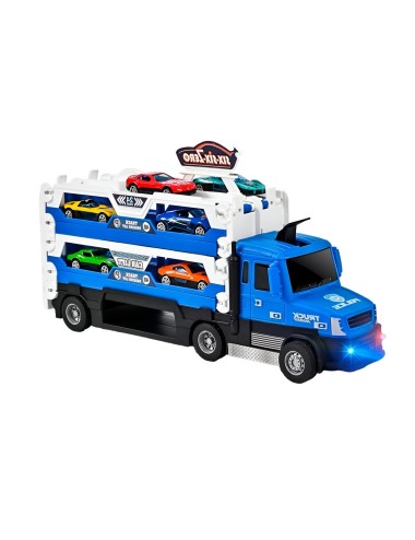 Pista De Carros Tractomula Niñera Garage Catapulta Juguete