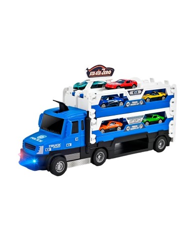 Pista De Carros Tractomula Niñera Garage Catapulta Juguete