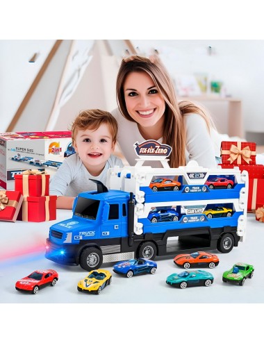 Pista De Carros Tractomula Niñera Garage Catapulta Juguete