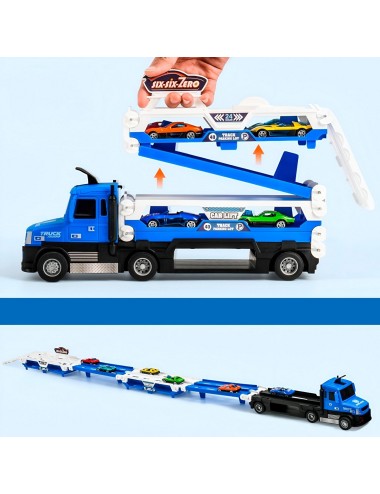 Pista De Carros Tractomula Niñera Garage Catapulta Juguete