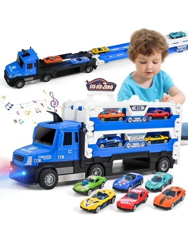 Pista De Carros Tractomula Niñera Garage Catapulta Juguete
