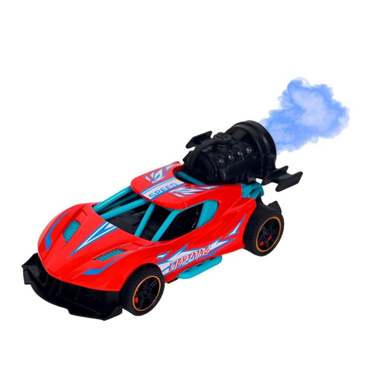 Carro Deportivo Carrera Racing Efecto Humo Juguete + Bateria