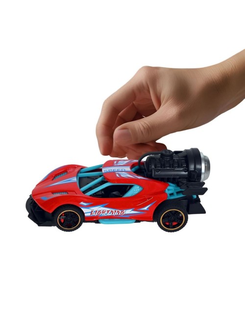 Carro Deportivo Carrera Racing Efecto Humo Juguete + Bateria