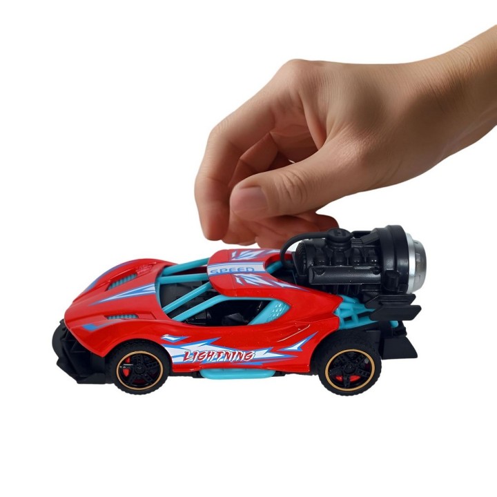 Carro Deportivo Carrera Racing Efecto Humo Juguete + Bateria