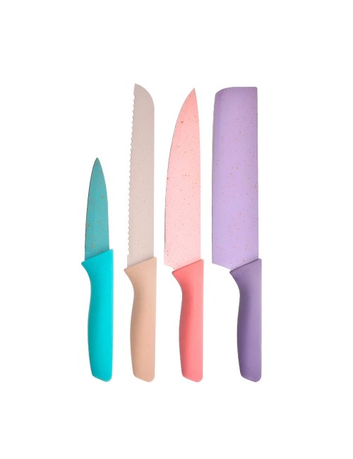 Set De Cuchillos Utensilios Multicolor Tijera Pelador