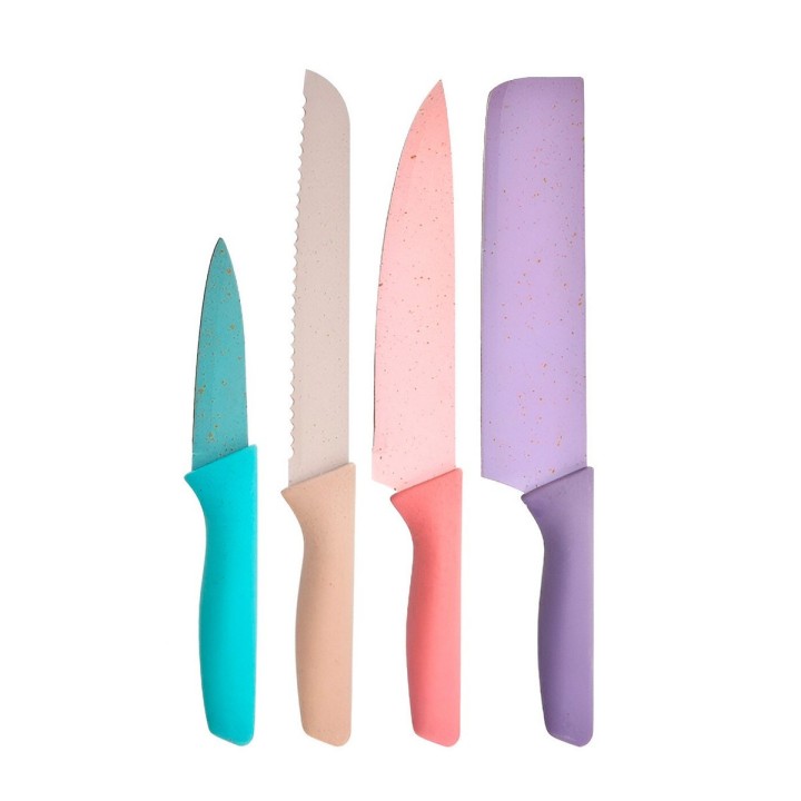 Set De Cuchillos Utensilios Multicolor Tijera Pelador
