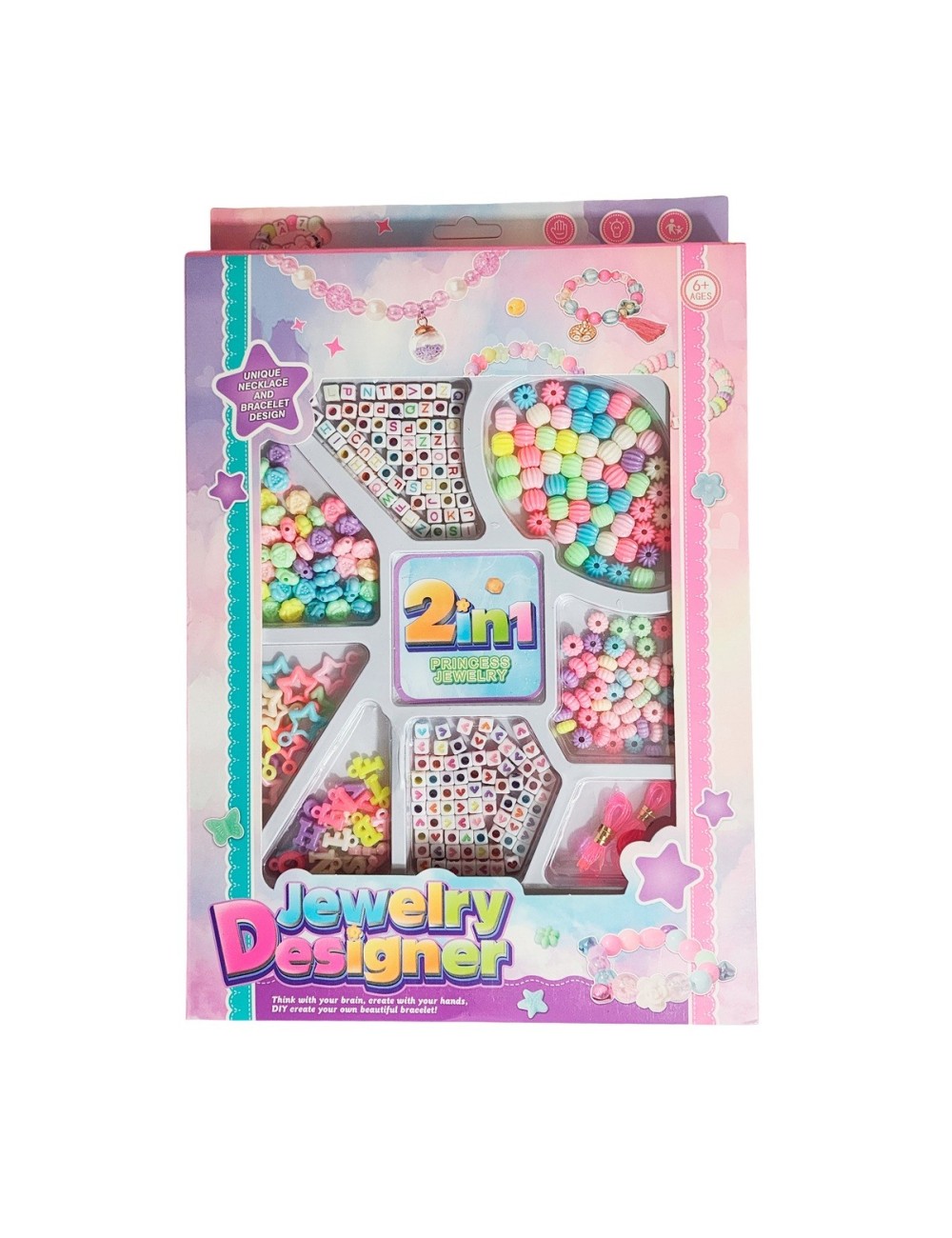 Set Kit Para Hacer Pulseras Collares Anillos Letras Niña