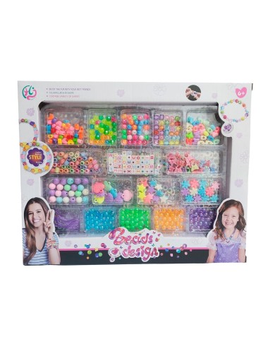 Set Kit Para Hacer Pulseras Collares Anillos Multicolor Niña