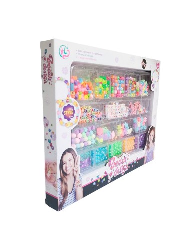 Set Kit Para Hacer Pulseras Collares Anillos Multicolor Niña