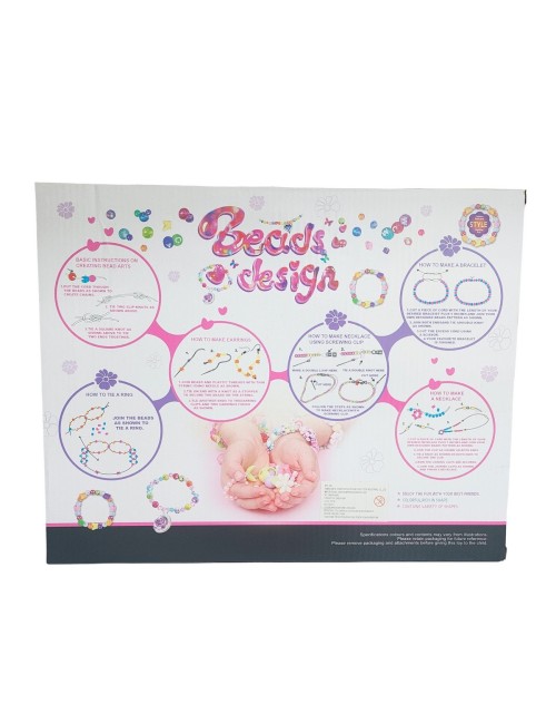 Set Kit Para Hacer Pulseras Collares Anillos Multicolor Niña