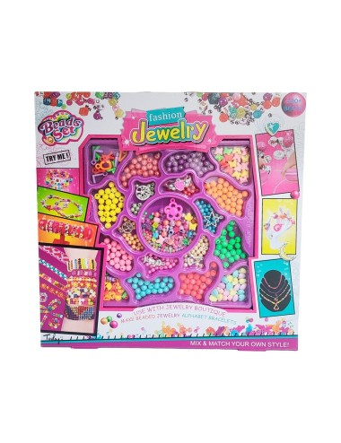 Set Kit Para Hacer Pulseras Collares Anillos Fashion Niñas