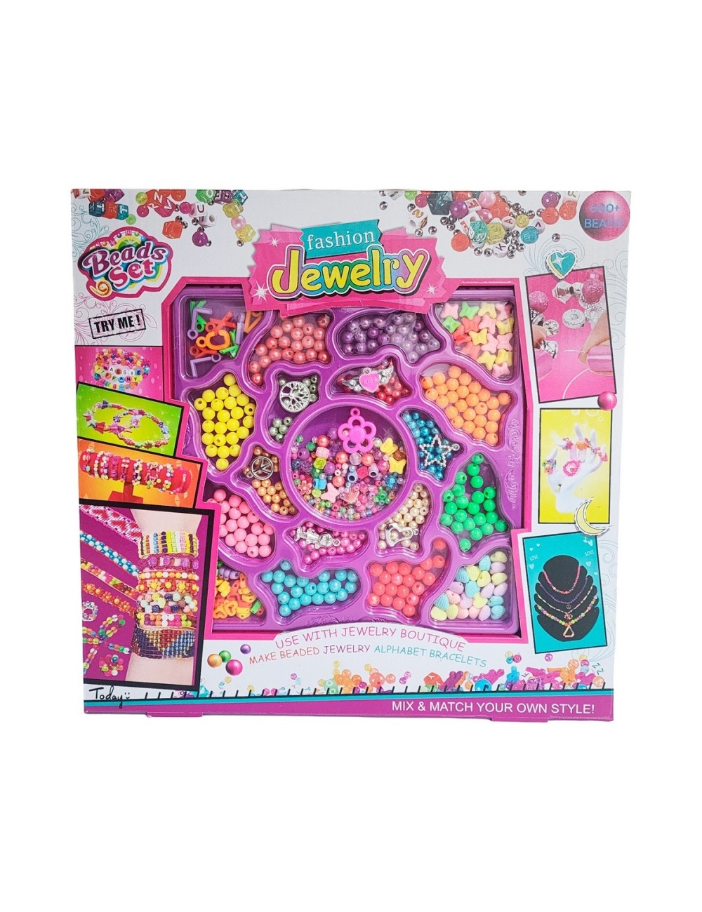 Set Kit Para Hacer Pulseras Collares Anillos Fashion Niñas